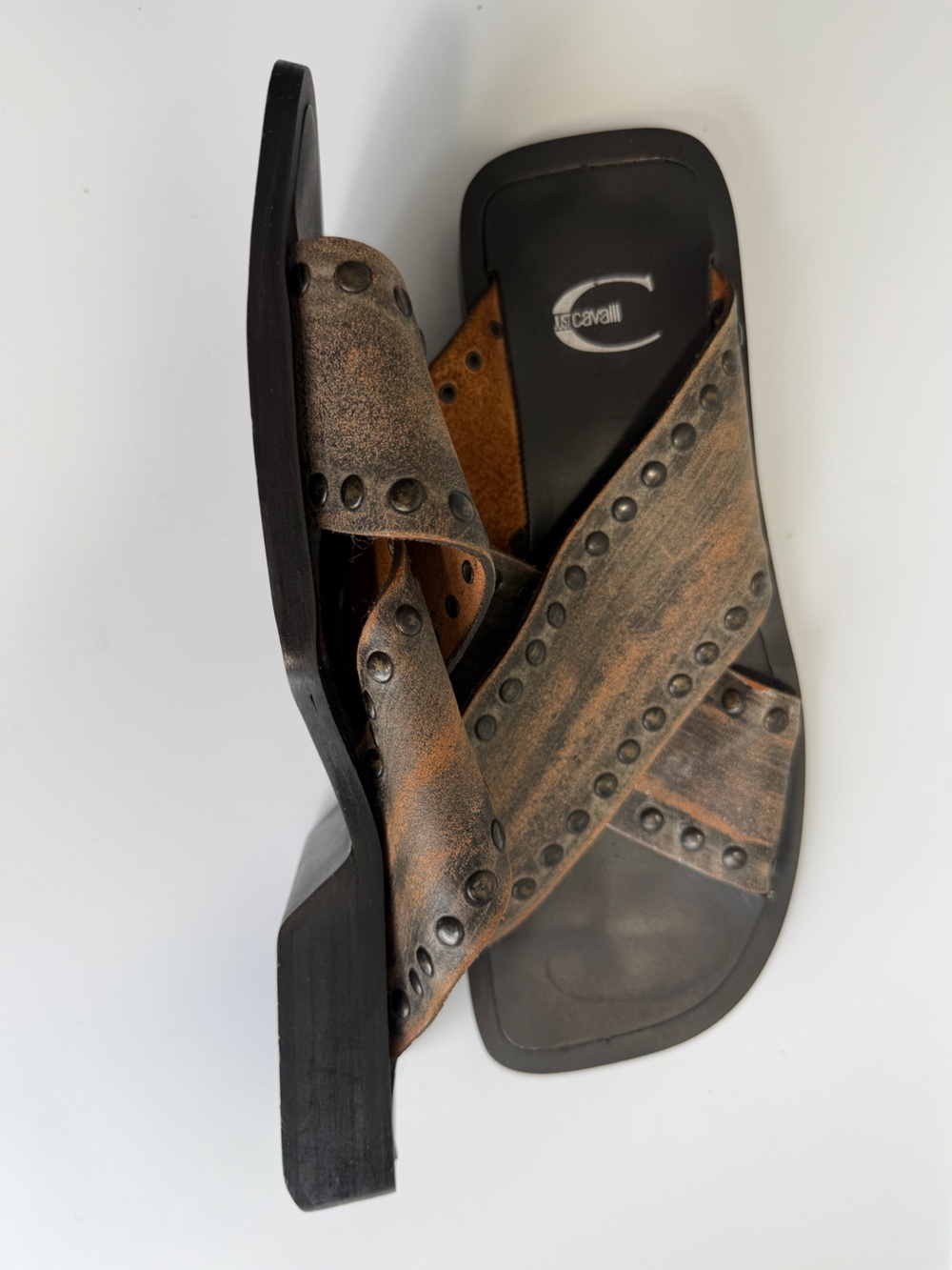 Just CAVALLI Leather Strap Sandals - Picture 7 of 11